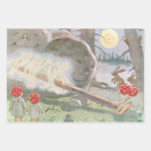 ウッドランドの動物と子供エルサ・ベスコウ ラッピングペーパーシート (正面)