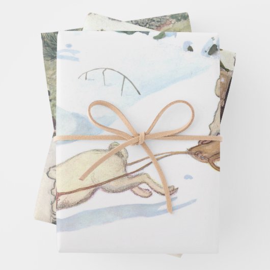 ウッドランドの動物と子供エルサ・ベスコウ ラッピングペーパーシート (インサイチュ)