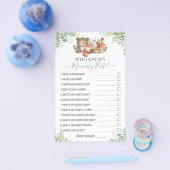 ウッドランドの動物のシャワーあなたはゲームを知っているどのように良い チラシ (シングル)