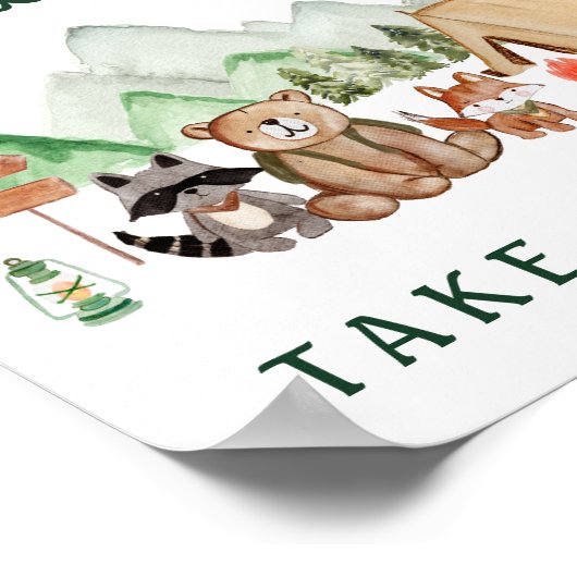 ウッドランドの動物のベビーは甘い扱いを受ける ポスター (角)