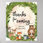 ウッドランドの動物の感謝してい木切り来は ポスター (正面)