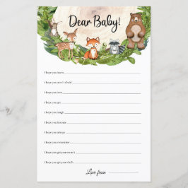 ウッドランドの動物の木のスライス親愛ベビーの願い