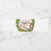 ウッドランドの動物の木の切り木の丸太の赤ちゃんシャワー ペットボトルラベル (シングルラベル)