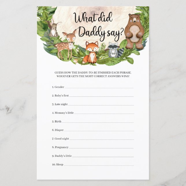 ウッドランドの動物の木切りパパが言ったことは (正面)