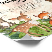 ウッドランドの動物の木製のログは、ベビーゲームを言わない ポスター (角)