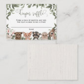 ウッドランドの動物の森の友人おむつラッフル エンクロージャーカード (正面/裏面)