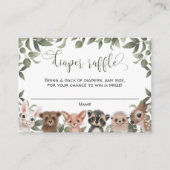 ウッドランドの動物の森の友人おむつラッフル エンクロージャーカード (正面)