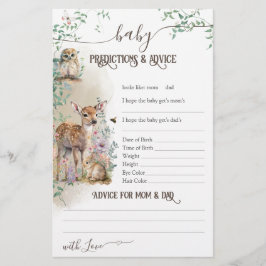 ウッドランドの動物の森の緑の赤ちゃんシャワーゲーム