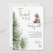 ウッドランドの動物の私たちは赤ちゃんのシャワーを待つことができる サンキューカード (正面)