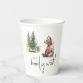 ウッドランドの動物の私たちは赤ちゃんのシャワーを待つことができる 紙コップ (裏面)