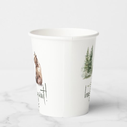 ウッドランドの動物の私たちは赤ちゃんのシャワーを待つことができる 紙コップ (右)