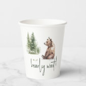 ウッドランドの動物の私たちは赤ちゃんのシャワーを待つことができる 紙コップ (正面)