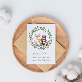 ウッドランドの動物の赤ちゃんシャワーの招待 招待状