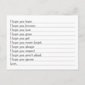 ウッドランドの動物の赤ちゃんシャワー、ベビーを願う アドバイスカード (裏面)