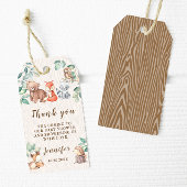 ウッドランドの動物の赤ちゃん感謝していシャワーあなたが贈り物ラベル ギフトタグ