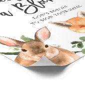 ウッドランドの動物の赤ん飾坊はブロックの標識をシャワー ポスター (角)