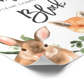 ウッドランドの動物の赤ん飾坊はブロックの標識をシャワー ポスター (角)