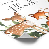 ウッドランドの動物の赤ん飾坊はブロックの標識をシャワー ポスター (角)