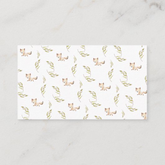 ウッドランドの動物は赤ちゃんシャワーのゲームの数を推測 エンクロージャーカード (裏面)