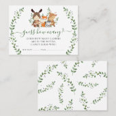 ウッドランドの動物は赤ちゃんシャワーのゲームの数を推測 プレイスカード (正面/裏面)