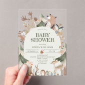 ウッドランドの動物男女兼用の素朴な赤ちゃんシャワー アクリル招待状 (インサイチュ (ポータブル))