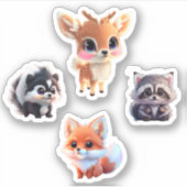 ウッドランドの友人フォックス・スカンク・ラクーン・シカ シール (正面)