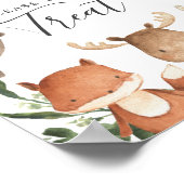 ウッドランドの友人ベビーシャワーベビーは甘いサインである ポスター (角)