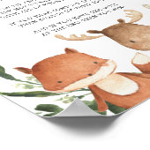 ウッドランドの友人ベビーシャワー言わないベビーのサイン ポスター (角)