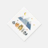 ウッドランドの夜：マウンテンシーンパーティーナプキン スタンダードカクテルナプキン (角)