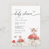 ウッドランドの妖精キノコの赤ちゃん歓迎会 招待状 (正面/裏面)