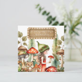 ウッドランドの子の妖精キノコのクリスマス シーズンカード (スタンド正面)
