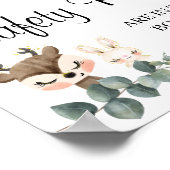 ウッドランドの安全ピンの赤ちゃんシャワー記号の数 ポスター (角)