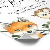 ウッドランドの小さな赤ちゃんシャワー本のベビーサイン ポスター (角)