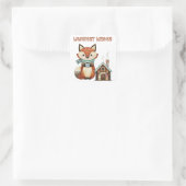 ウッドランドの愛らしいキツネにコーヒーの願い最高のがある スクエアシール (バッグ)