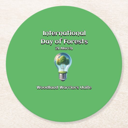ウッドランドの戦士たちが団結する。森の日(IDF) ラウンドペーパーコースター (正面)