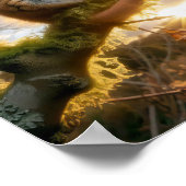 ウッドランドの木に飾り立てたヘイゼルヤマネ ポスター (角)