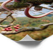 ウッドランドの木に飾り立てたヘイゼルヤマネ ポスター (角)