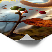 ウッドランドの木に飾り立てたヘイゼルヤマネ ポスター (角)