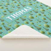 ウッドランドの木パーソナライズされたの名前 シェルパブランケット (3/4)