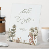 ウッドランドの本とギフト赤ちゃんシャワーのサイン 台座サイン (インサイチュ)