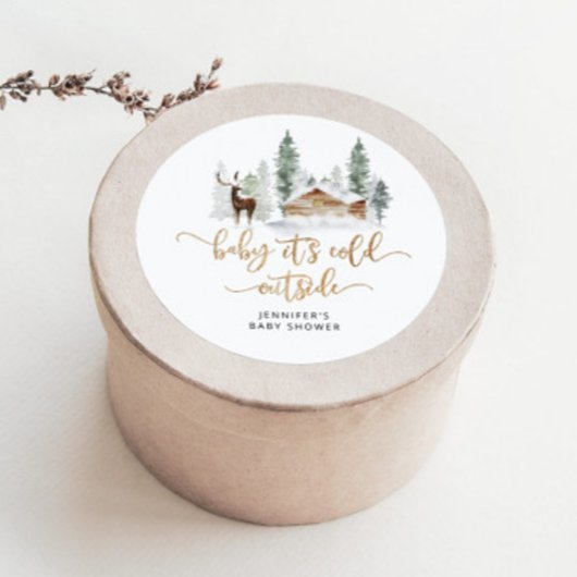 ウッドランドの森のベビーは外の寒さ ラウンドシール