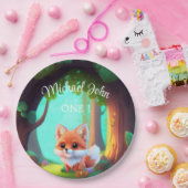 ウッドランドの森の友人かわいいベビーフォックスの誕生日 ペーパープレート (パーティー)