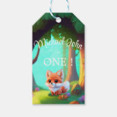 ウッドランドの森の友人かわいいベビーフォックス ギフトタグ (正面)