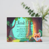 ウッドランドの森の友人かわいいベビーフォックス サンキューカード (スタンド正面)