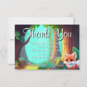 ウッドランドの森の友人かわいいベビーフォックス サンキューカード (正面)