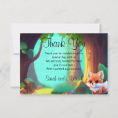 ウッドランドの森の友人かわいいベビーフォックス サンキューカード (正面)
