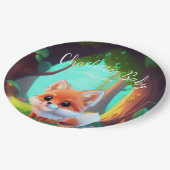 ウッドランドの森の友人かわいいベビーフォックス ペーパープレート (アングル)