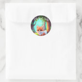 ウッドランドの森の友人かわいいベビーフォックス ラウンドシール (バッグ)