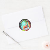 ウッドランドの森の友人かわいいベビーフォックス ラウンドシール (封筒)