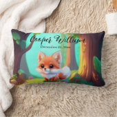 ウッドランドの森の友人かわいいベビーフォックス ランバークッション (ブランケット)